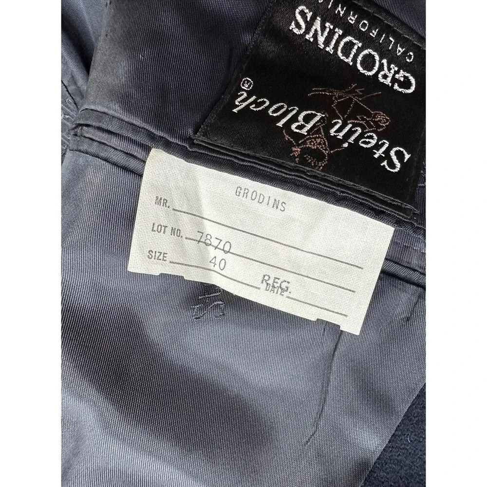 Stein Bloch Navy Blue Heavy Wool Sport Over‎ Coat Gold Buttons / Men's Size 40 R